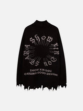Ripped Tassel Turtleneck Knitted Sweater