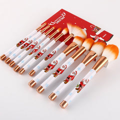 Pinceles de maquillaje con mango de Papá Noel extremadamente
