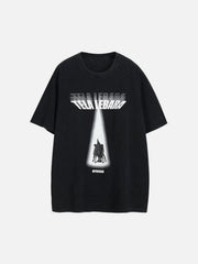 Dark Inverted Triangle Irradiation Cotton Graphic Tee