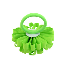 1 Pcs Girls Hair Elastics Rope Big Grosgrain Ribbon Flower