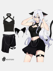 Zipper Neck Strap Vest