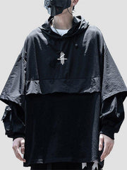 Fake Two Shawls Hoodie