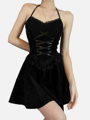 Straps Lace High Waist Dress