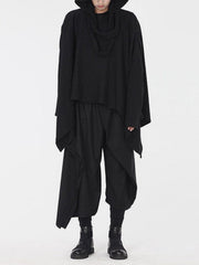 Dark Style Detachable Hat Cloak Hoodie