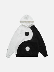 Yin Yang Gossip Patchwork Hoodie