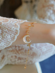 White Crescent Heart Bracelet