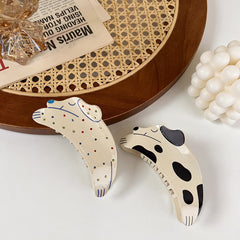 Rhinestone Detail Cartoon Dog Design Hair Paws