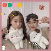 Bufanda de peluche con forma de cachorro de dibujos animados