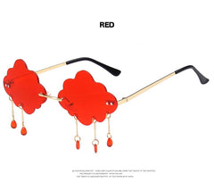 Gafas de sol con forma de nube de caramelo y gotas de agua