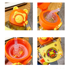 Linda botella de agua de pato de dibujos animados