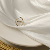 Anillo abierto ajustable de piedra azul