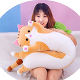 50-130 cm Plüschtier Katze Niedliche kreative Stofftiere Büro Mittagspause Schlafkissen Kissen Gefüllte Puppe für Mädchen Kinder Geschenke