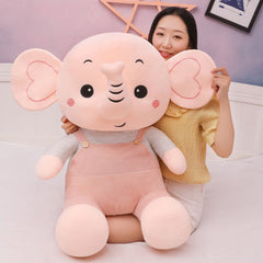 Elefante de peluche kawaii de 50 a 80 cm, juguete suave para niños, decoración del hogar, regalos de cumpleaños