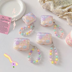 Estuche para AirPods con diseño de conejito de flores (con dije)