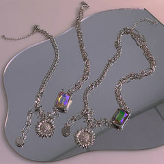 Sonnenblumen-Kristall-Halskette