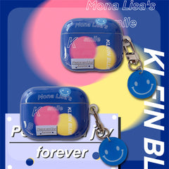 Estuche para Airpods con sonrisa azul de dibujos animados