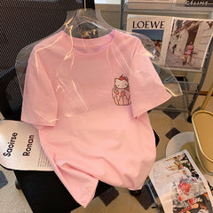 Camiseta con estampado de gatito dulce de verano