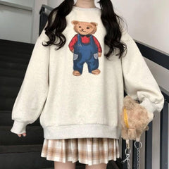 Sudadera con capucha suelta de oso lindo