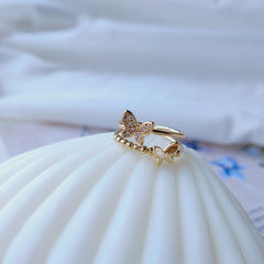 Kawaii Doppellagiger verstellbarer offener Schmetterlingsring