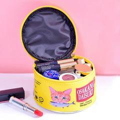 Kawaii Katzen-Kosmetiktasche aus Leder