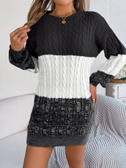 Round Neck Sweater Dress