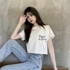 Zipper Letter Print Tee