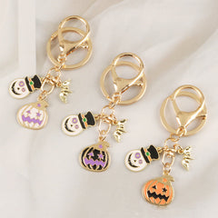 Llavero de calabaza con caballero diablo de Halloween