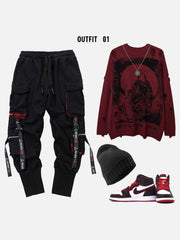 Ripped Hole with Chain Knit Sweater