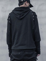 Dark Patchwork Bandage Hoodie
