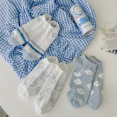 Sommer Curly Puppy Blaue kurze Socken