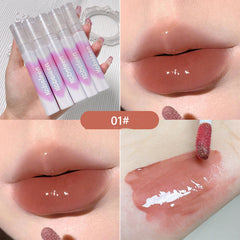 Brillo labial de oso mariposa con burbujas de perla