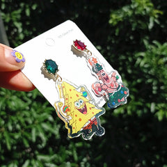 Lindos pendientes acrílicos de Papá Noel