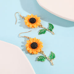 Pendientes de girasol kawaii