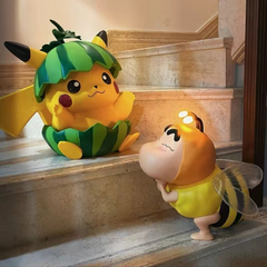 Adorno de luz nocturna con forma de abejita de dibujos animados kawaii