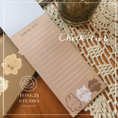 Lista de verificación de animales lindos de Tongzi