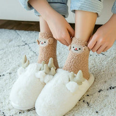 Bodensocken mit Cartoon-Tieren