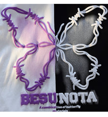 Cute Butterfly Chain Print Tee