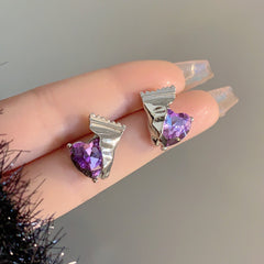 Pendientes de corazón de caramelo de colores