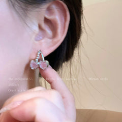 Pendientes de cereza rosa dulce