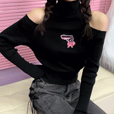 Halterneck Cutout Knit Top