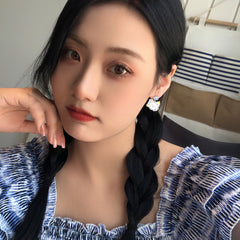 Cartoon Color Contrasting Star Bear Earrings