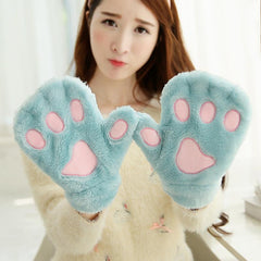 Christmas Cartoon Paw Plush Gloves