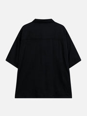 Multi Pockets Zip Up Short Sleeve Shirt