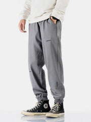 Letter Embroidery Harem Pants