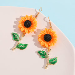 Pendientes de girasol kawaii