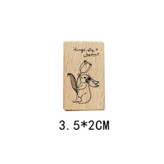 Holzstempel der Mädchen- und Kaninchenserie