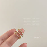 Zircon Heart Open Rings Set of 3