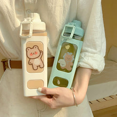 ã€?00ml】Kawaii Bear Water Bottle With Straw