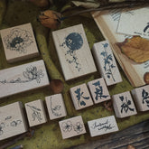 Stempel der Herbstschattenblumen-Serie