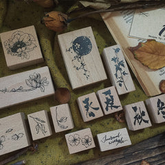 Stempel der Herbstschattenblumen-Serie